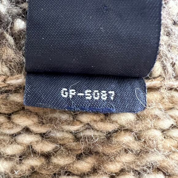 Vintage GAP Brown Knit Striped 1/4 Zip Turtleneck Pullover Sweater M Medium - Picture 8 of 8